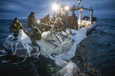US Navy releases photos of Chinese spy balloon debris