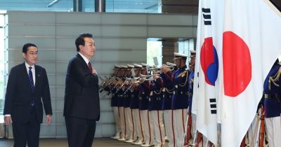 The President of South Korea urges stronger coordination to counter Pyongyang’s threats while visiting Japan
