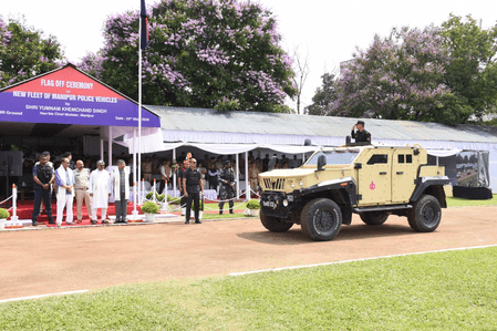 Manipur CM flags off 477 new police vehicles, says modernisation key to peace and security