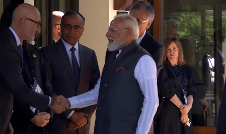 PM Narendra Modi arrives in France’s Evian to attend G7 Summit