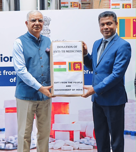 India hands over three tonnes of anti-tuberculosis medicines to Sri Lanka